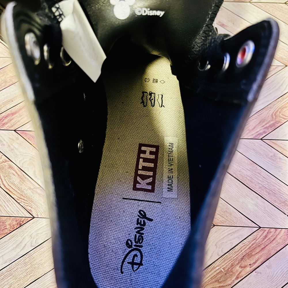 Kith x Disney Converse Men 10 Wmn 12 Black Leather Mickey Mouse Timeline 167508C - Picture 8 of 11